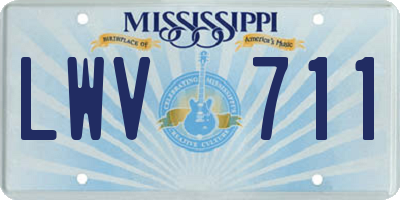 MS license plate LWV711