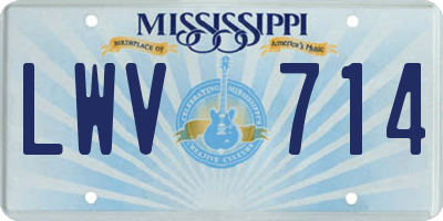 MS license plate LWV714