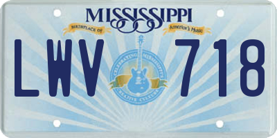 MS license plate LWV718