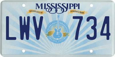MS license plate LWV734