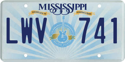 MS license plate LWV741