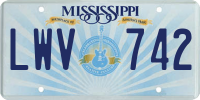 MS license plate LWV742