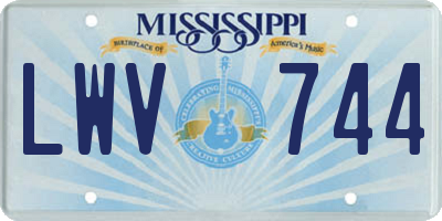 MS license plate LWV744
