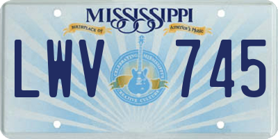 MS license plate LWV745