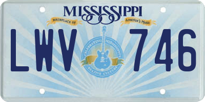 MS license plate LWV746