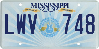 MS license plate LWV748