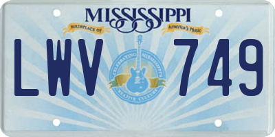 MS license plate LWV749