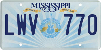 MS license plate LWV770