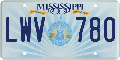 MS license plate LWV780