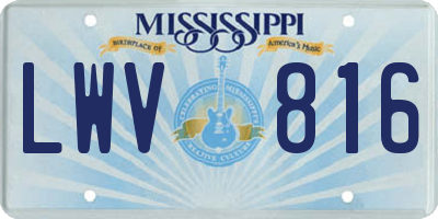 MS license plate LWV816