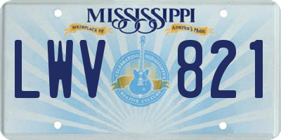 MS license plate LWV821