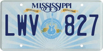 MS license plate LWV827