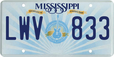 MS license plate LWV833