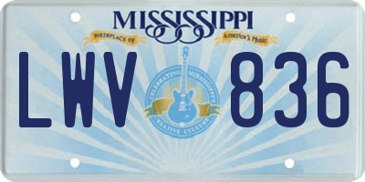 MS license plate LWV836