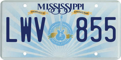 MS license plate LWV855