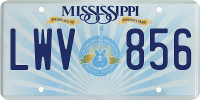 MS license plate LWV856