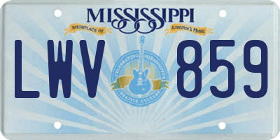 MS license plate LWV859