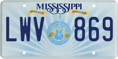 MS license plate LWV869