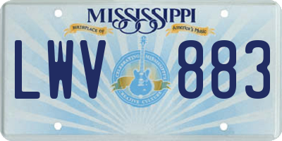 MS license plate LWV883