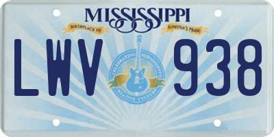 MS license plate LWV938