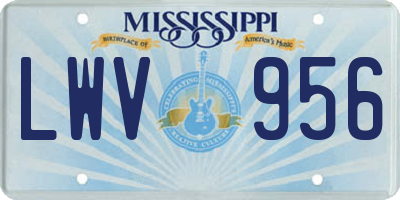 MS license plate LWV956