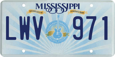 MS license plate LWV971
