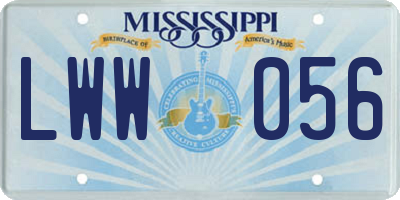 MS license plate LWW056