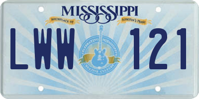 MS license plate LWW121