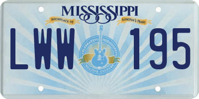 MS license plate LWW195