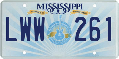 MS license plate LWW261