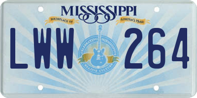 MS license plate LWW264