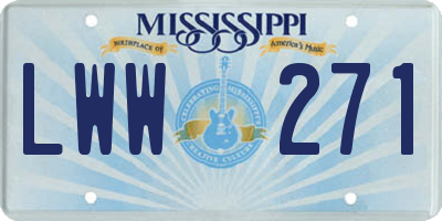 MS license plate LWW271