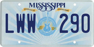 MS license plate LWW290