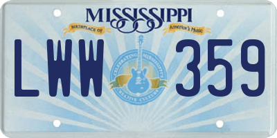 MS license plate LWW359