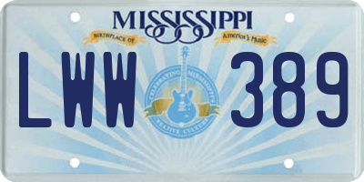 MS license plate LWW389