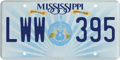 MS license plate LWW395