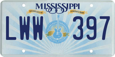 MS license plate LWW397