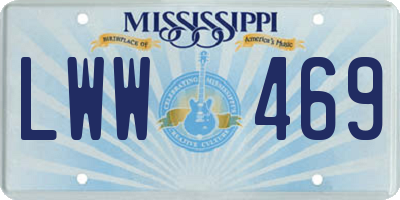 MS license plate LWW469