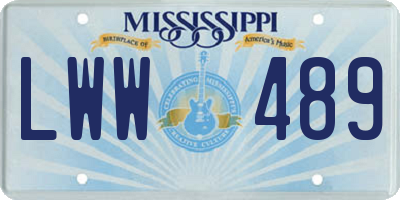 MS license plate LWW489