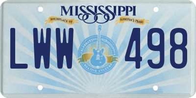 MS license plate LWW498