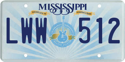 MS license plate LWW512