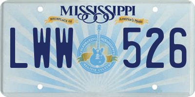 MS license plate LWW526