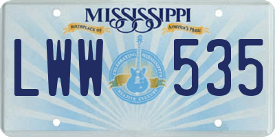 MS license plate LWW535