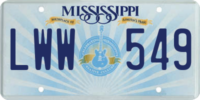 MS license plate LWW549