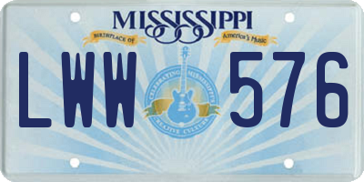 MS license plate LWW576