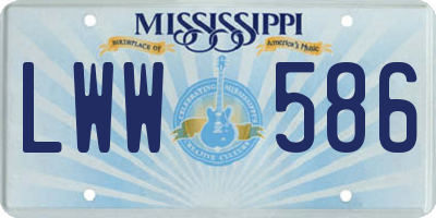 MS license plate LWW586