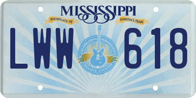 MS license plate LWW618