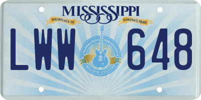 MS license plate LWW648