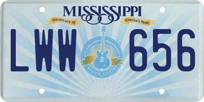 MS license plate LWW656