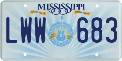 MS license plate LWW683